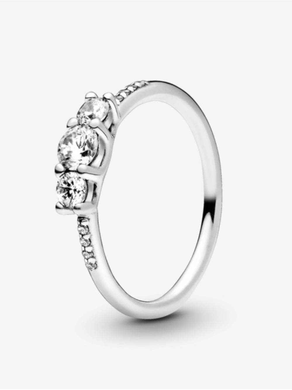 Pandora Fairytale Sparkle Ring Three Stone CZ Cubic Zirconia Sterling Silver - Picture 3 of 13